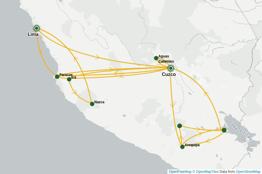 Itinerary Map image for Peru: Treasures of the Andes